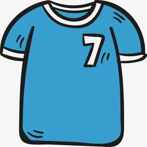 矢量手绘卡通足球比赛球衣素材