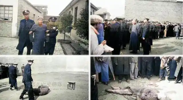 老照片:枪毙汉奸的现场,个个丑态百出,卖国求荣真可耻