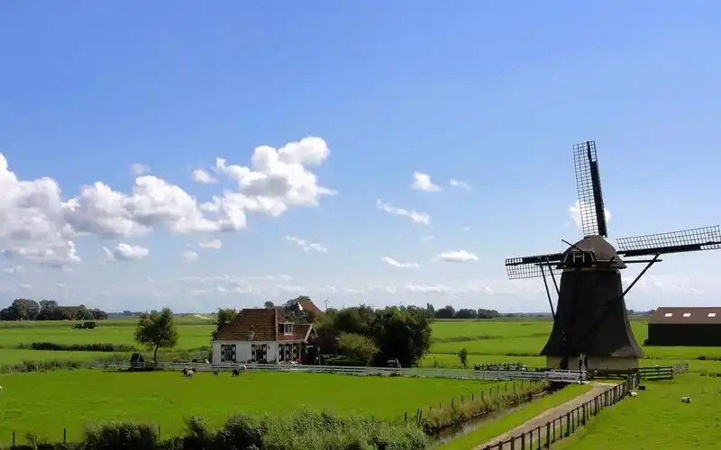 荷兰风车美景图片桌面壁纸-风景壁纸-壁纸下载-美桌网