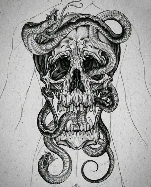 一组满背纹身手稿分享