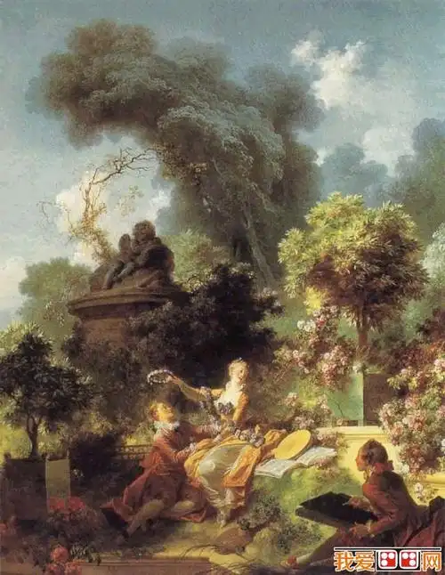 世界经典油画恋人的花冠