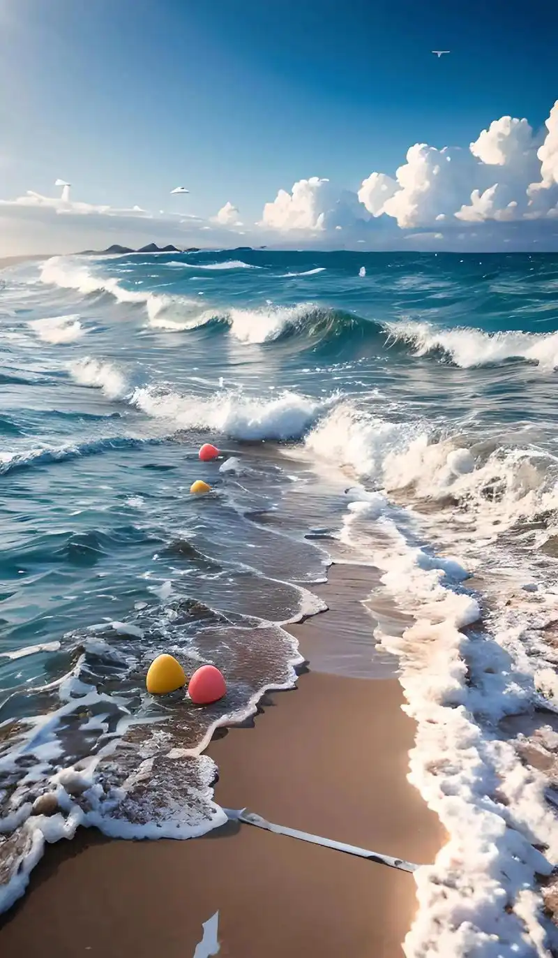 #高清壁纸 #治愈系风景 #海滩 - 抖音