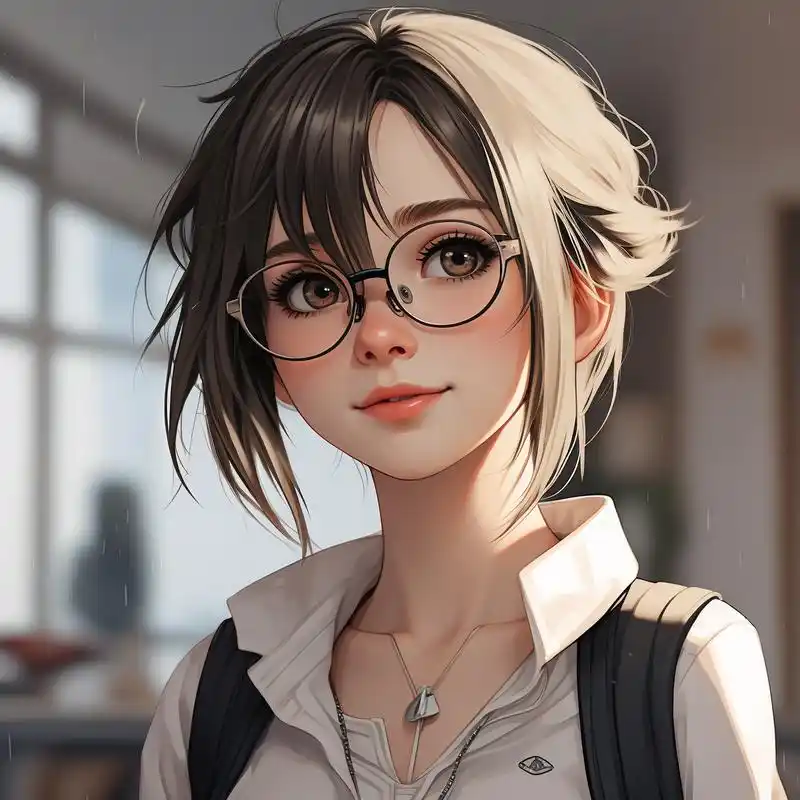 96 漫画风戴眼镜女神头像 97