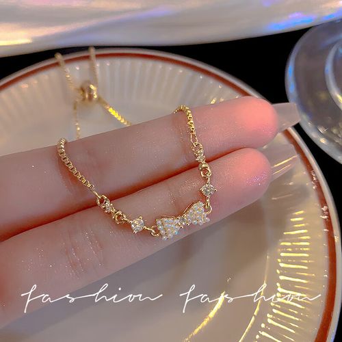 兰怜蝴蝶结珍珠手链女轻奢小众设计精致手镯2023年新款气质手饰品批发