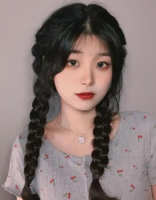 双马尾麻花辫 辫子假发女长发仿真网红可爱双马尾麻花长辫夏修脸中