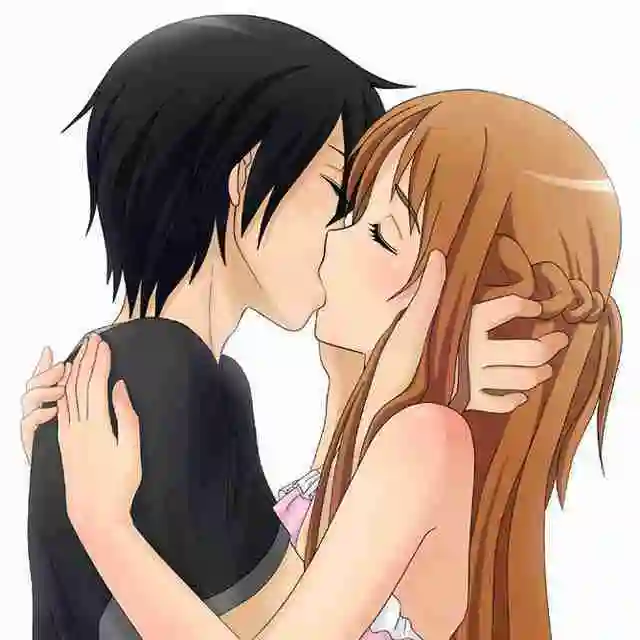 暧昧情侣接吻背景图清新_微信头像图片大全