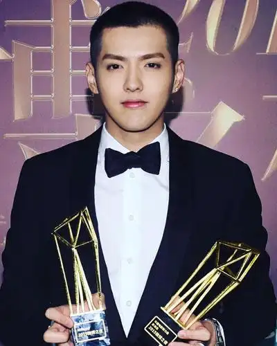 吴亦凡的这款短发是棕色的,刘海