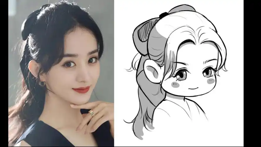 画个萌宝赵丽颖简笔画吧!