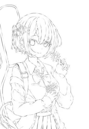 二次元少女手绘线稿 勤能补拙,熟而能生巧,喜欢手绘的朋友快来吧