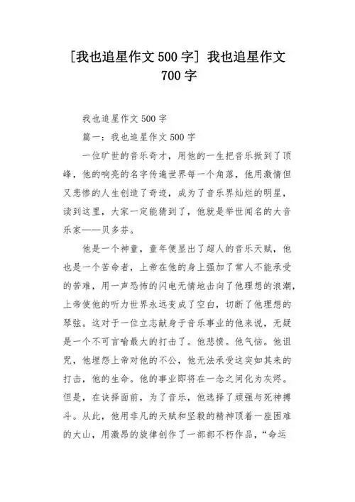 我也追星作文500字