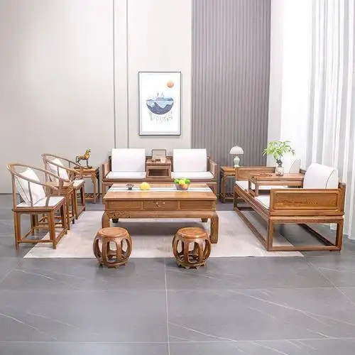 红木家具鸡翅木沙发椅轻奢全实木客厅沙发中式禅椅罗汉床-阿里巴巴