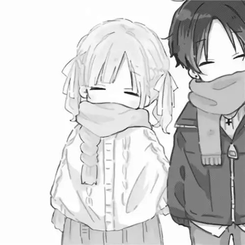 黑白动漫情头一左一右图片50组_情侣动漫头像_头像屋