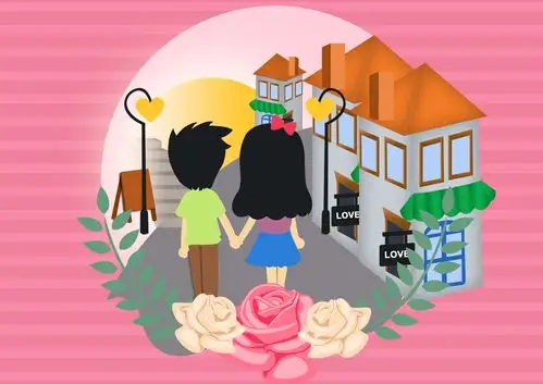 q版人物形象设计手绘插画 手牵手背影 - 堆糖,美图壁纸兴趣社区