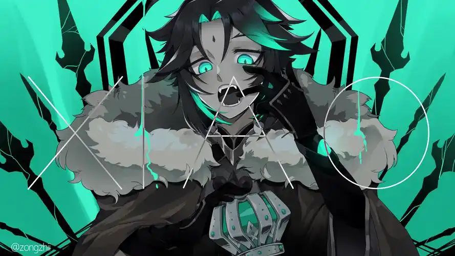 原神钟离动漫卡通高清电脑壁纸_原神钟离帅气邪魅电脑桌面_三千图片网