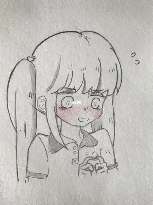 简笔画教程可爱小女孩系列六简笔画铅笔腮红动漫二次元可爱少女心简笔