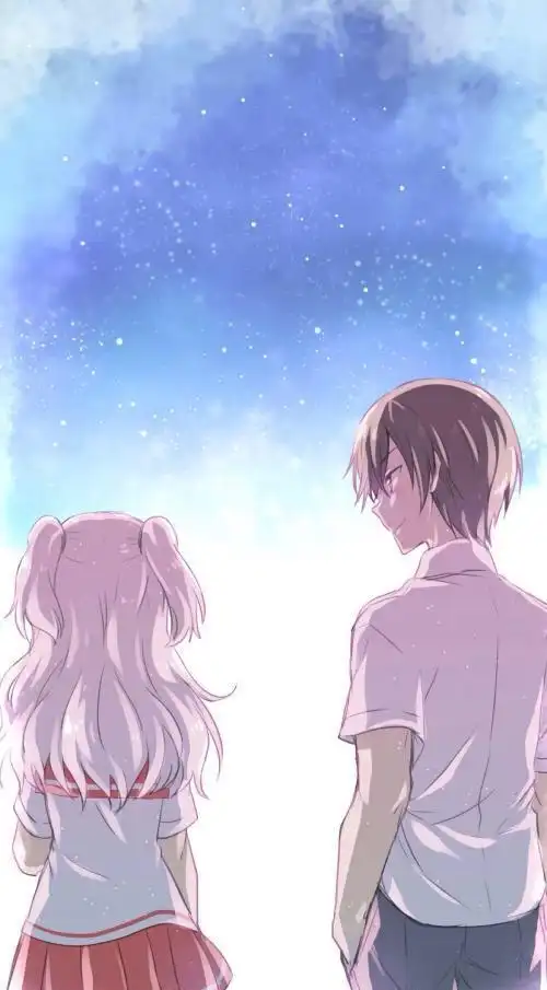 动漫情侣壁纸 你问 爱是什么?我说 爱就是 你的快乐 我的满足