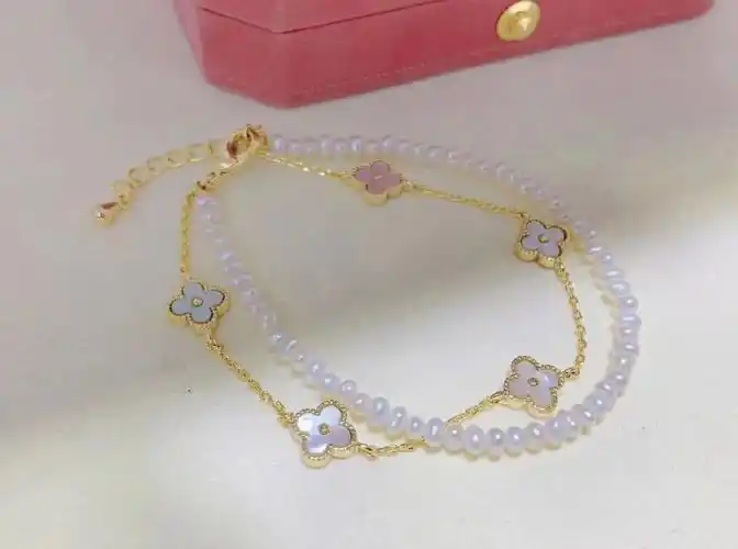 经典四叶草双层珍珠手链