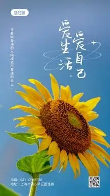 爱生活爱自己励志语录摄影图海报