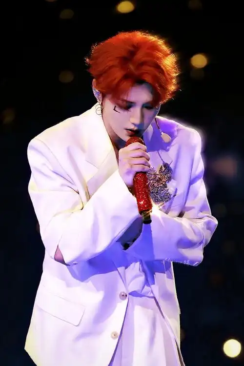 鹿晗超话#鹿晗三巡演唱会#鹿晗上海场红发美神