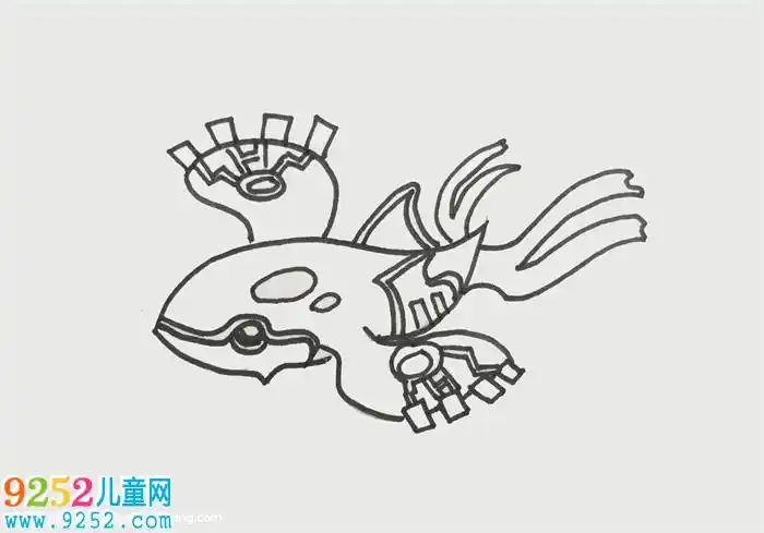 盖欧卡怎么画精灵宝可梦简笔画盖欧卡简笔画教程