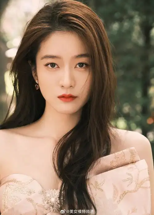 张雪迎刺绣长裙