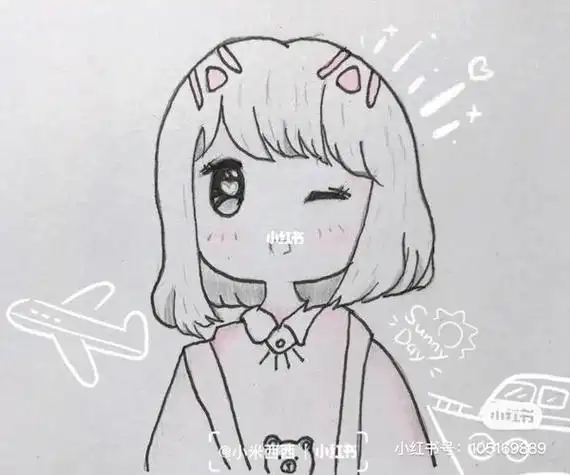 可爱卡通萌萌哒人物简笔画可爱