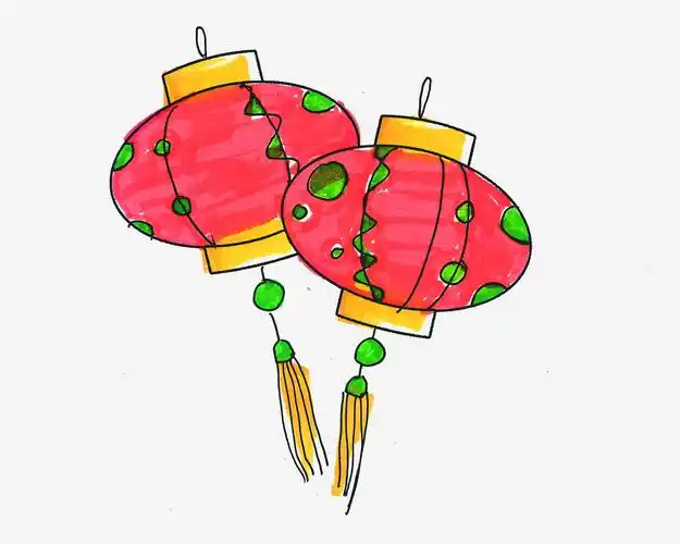 春节新年灯笼简笔画画法图片步骤99巧艺网