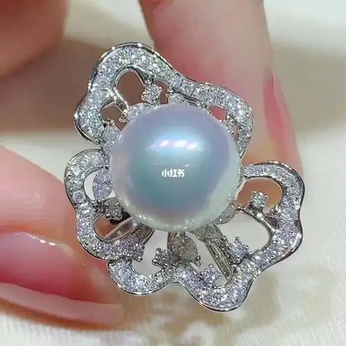 名媛风气质款澳白珍珠戒指吊坠戒指两用