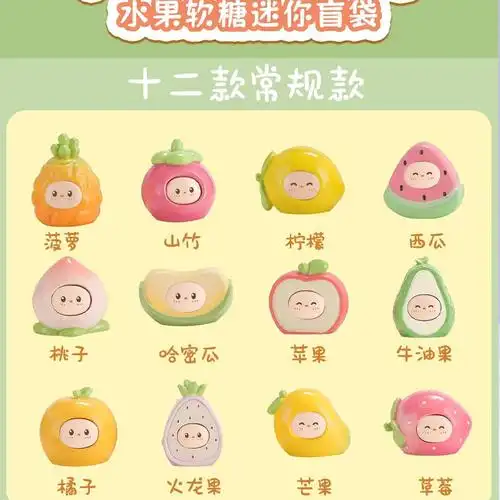 水果软糖迷你盲袋卡通灌装大萌粒潮玩盲盒手办可爱学生