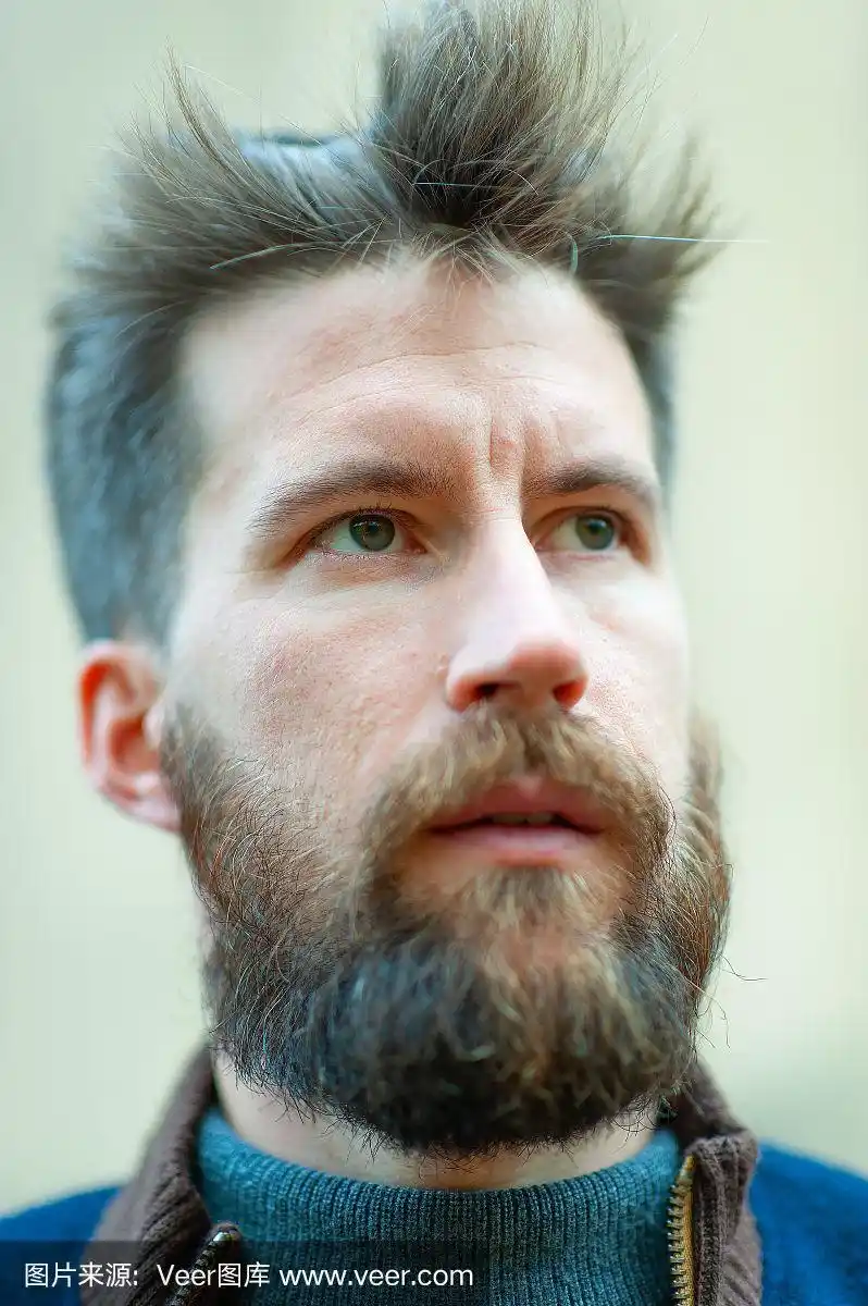 络腮胡子,青年男人,注视镜头,男孩,男人