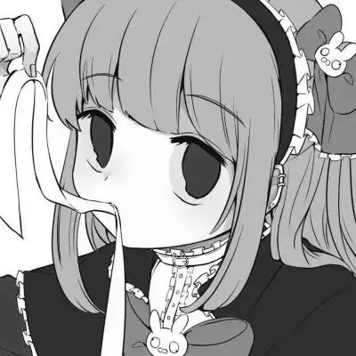 动漫女生头像高清黑白图片