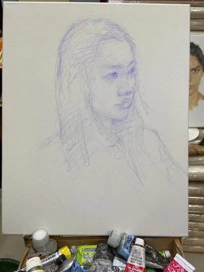 油画 #画画 #绘画过程 #肖像画 #人物肖像 #美术生  - 抖音