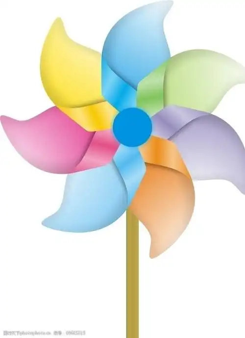 七彩纸风车图片