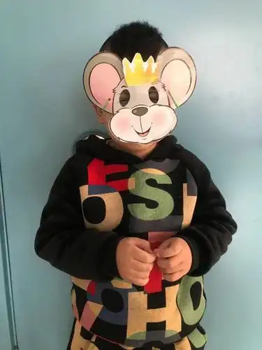 蓬莱市馨和幼儿园中班手工《小老鼠面具》