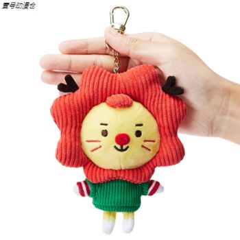 钥匙扣挂件挂饰王源roy6周边书包毛绒玩偶车配件塑料 圣诞款莱阳11cm