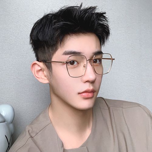 变色金丝眼镜近视男潮流韩版防辐射抗蓝光平光眼睛框护眼女网红款