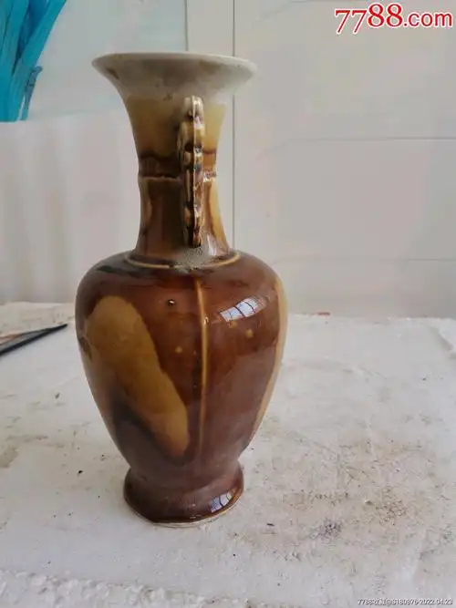 民国窑变玻璃釉花瓶一个