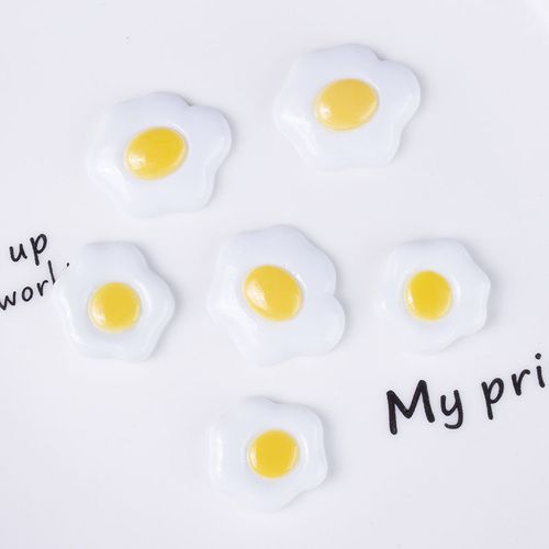 树脂配件卡通仿真荷包蛋煎蛋diy奶油胶手机壳贴片趣味diy发夹材料