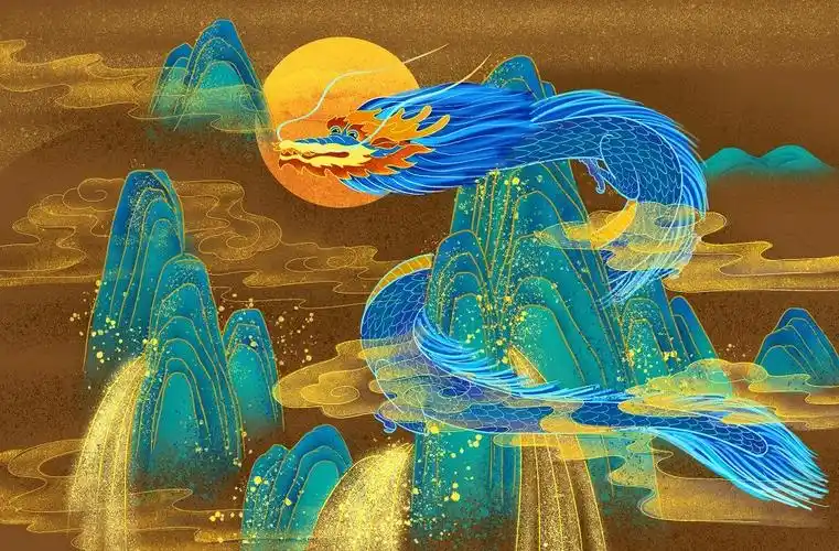 创意烫金中国风神龙装饰画设计