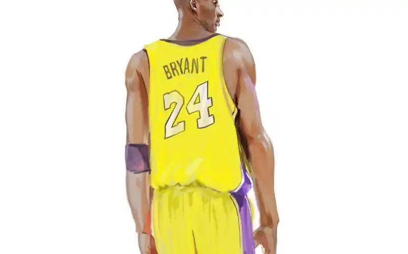 布言空buyankong74绘画速涂画了一枚科比背影纪念永远的24号