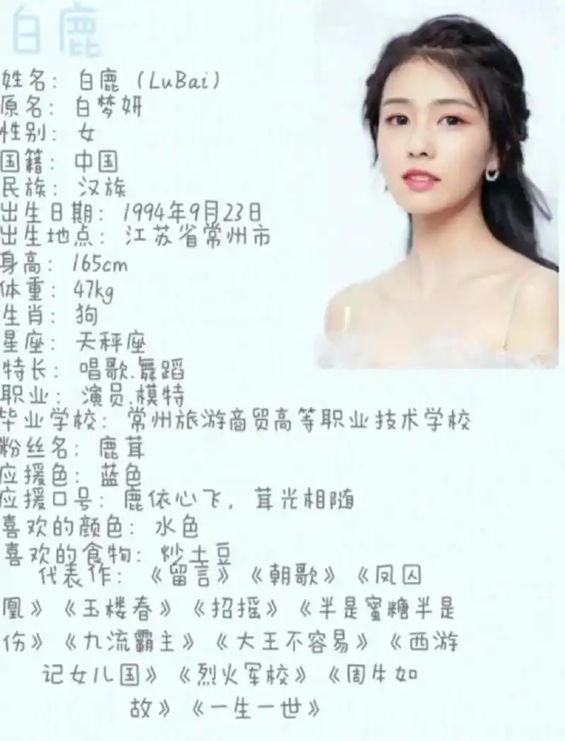 杨颖angelababy,白鹿的个人资料and图片 杨颖angelababy和白鹿的个人