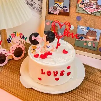 臻鸣网红情侣创意生日蛋糕送老公老婆男友女友告白订婚全国同城配送