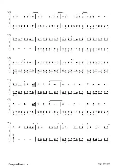 reset-你是谁 - 学校2015插曲双手简谱预览