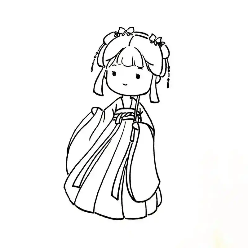 古风简笔画教程|撑伞的汉服少女 好久不见,甚是想念7815 大家想我