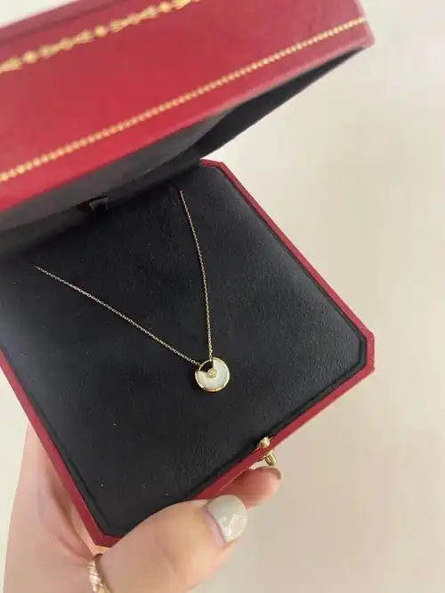 闲置78cartier卡地亚小号白贝母护身符项链精致小巧经典百搭附件