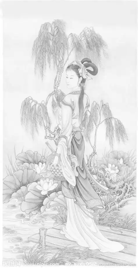 中国古代四大美女西施简笔画