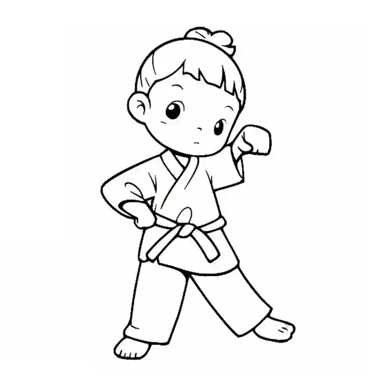 儿童简笔画{功夫女孩}.这是有点真功夫在身上的女孩哦#绘画  - 抖音