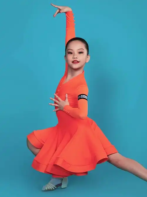 皇朝女童拉丁舞服装儿童新款高端规定练功比赛拉丁舞演出服