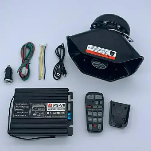 适用于汽车警报器车载警笛喇叭无线喊话器12v24v200w600w开道高音喇叭