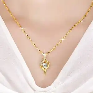 老凤祥和黄金项链女款吊坠元宝金项链锁骨链女送老婆女友七夕礼物